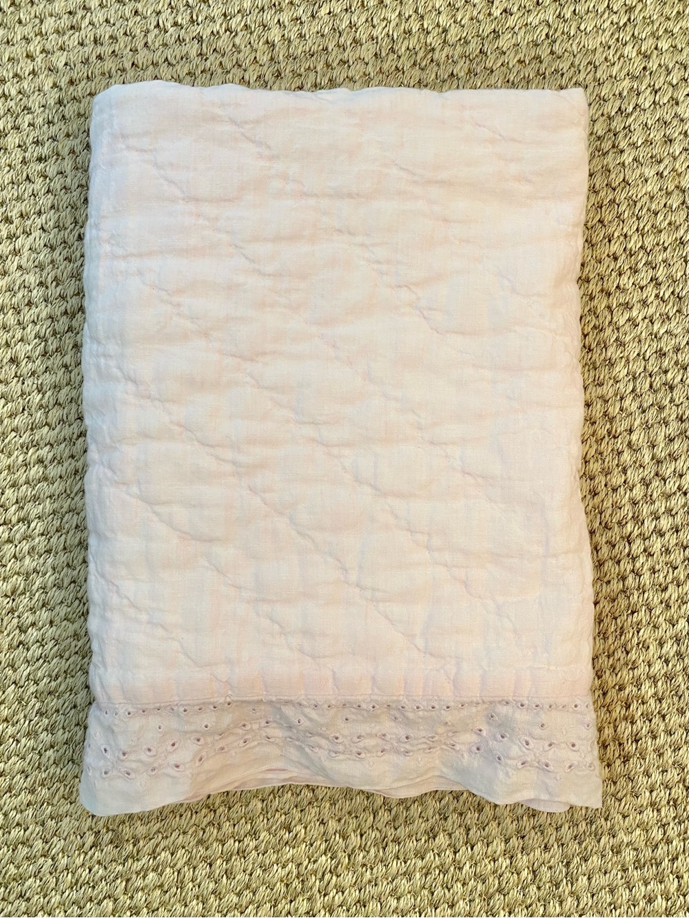 Pottery Barn Baby Quilt with Eyelet Trim